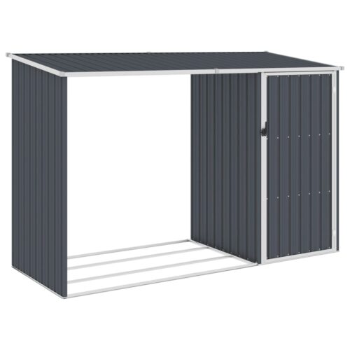 Garden Firewood Shed Anthracite 245x98x159cm Galvanised Steel - Image 2