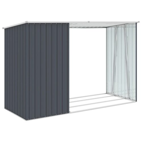 Garden Firewood Shed Anthracite 245x98x159cm Galvanised Steel - Image 4