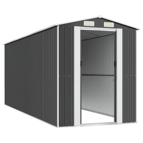 Garden Shed Anthracite 192x523x223cm Galvanised Steel - Image 4