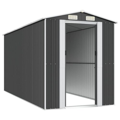 Garden Shed Anthracite 192x440x223cm Galvanised Steel - Image 4