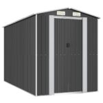 Garden Shed Anthracite 192x357x223cm Galvanised Steel