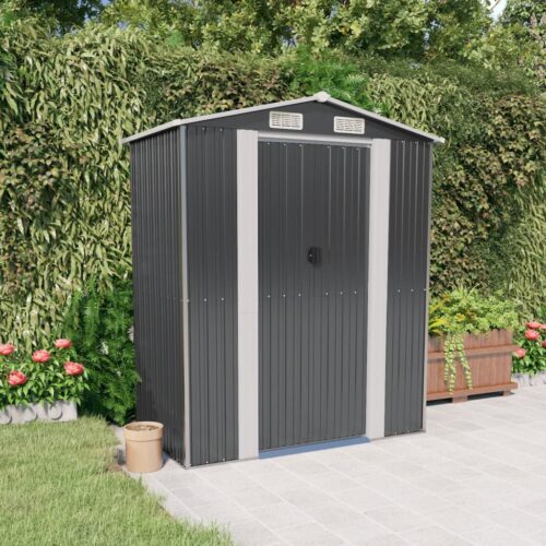 Garden Shed Anthracite 192x108x223cm Galvanised Steel - Image 2