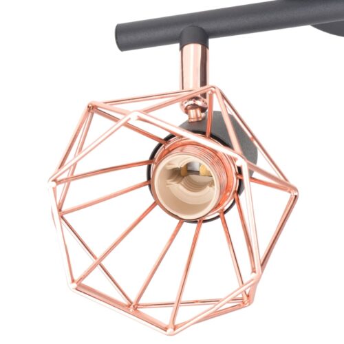 Ceiling Lamp with 2 Spotlights E14 Black Copper - Image 3