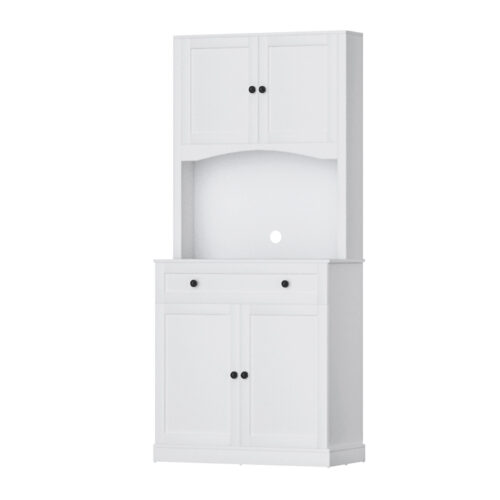 Artiss Buffet Sideboard Cabinet Cupboard Pantry Storage Shelves Hutch White - Image 3