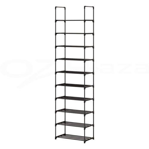 Artiss Shoe Rack DIY Stackable 10-tier Black Dunn - Image 3