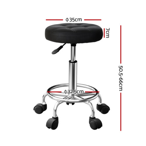 Artiss Salon Stool Round Swivel Chairs - Image 3