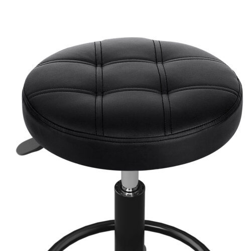 Artiss Salon Stool Round Swivel Chairs Black - Image 4