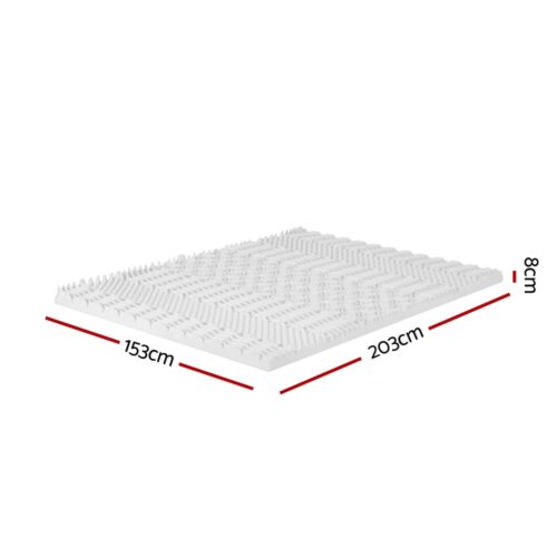 Giselle Bedding Memory Foam Mattress Topper 7-Zone Airflow Pad 8cm Queen White - Image 3