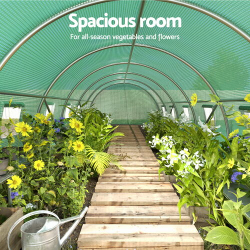Green Fingers Greenhouse 9x3x2M Walk in Green House Tunnel Plant Garden Shed Dome - Image 3