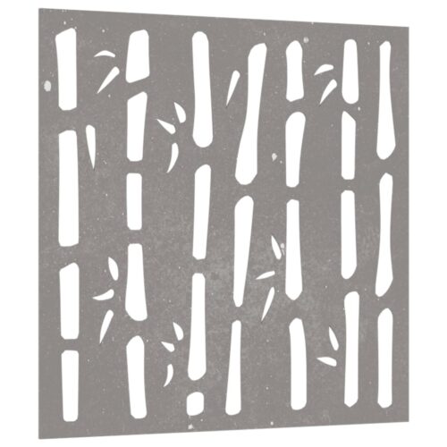 Garden Wall Decoration 55x55cm Corten Steel Bamboo Design Outdoor Art Decor - Image 3