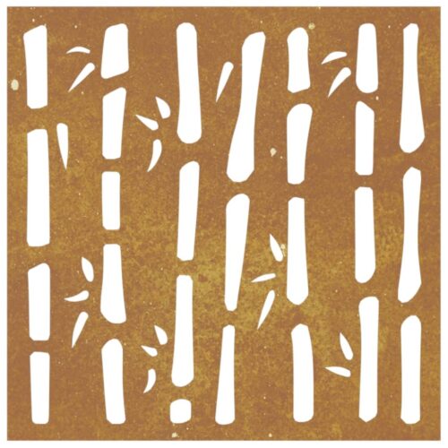 Garden Wall Decoration 55x55cm Corten Steel Bamboo Design Outdoor Art Decor - Image 4