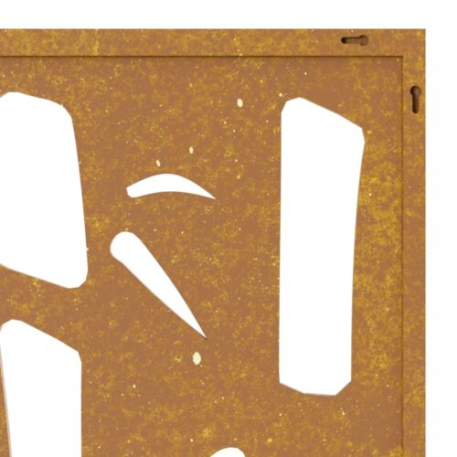Garden Wall Decoration 55x55cm Corten Steel Bamboo Design Outdoor Art Decor - Image 7