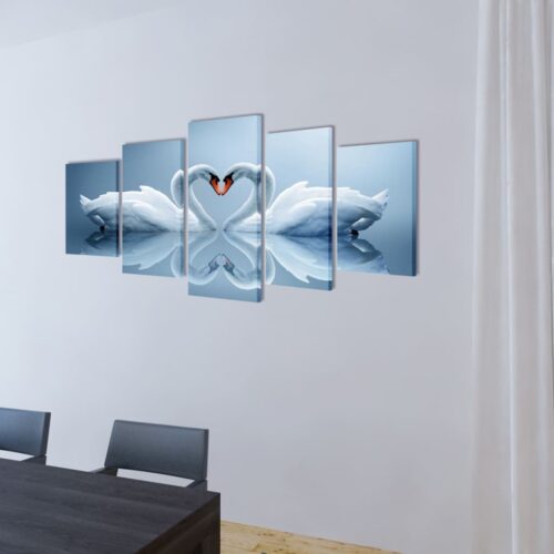 Canvas Wall Print Set Swan 200 x 100cm - Image 2
