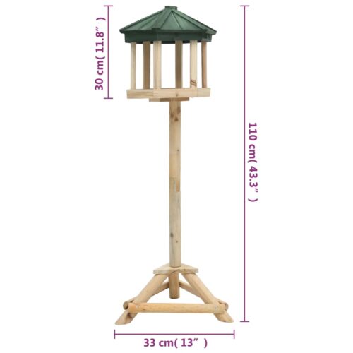 Standing Bird Feeder Solid Firwood 33x110cm - Image 7