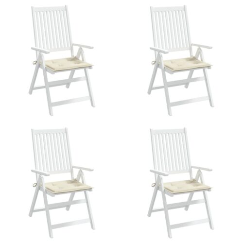 Garden Chair Cushions 4pcs Cream 40x40x3cm Oxford Fabric - Image 4