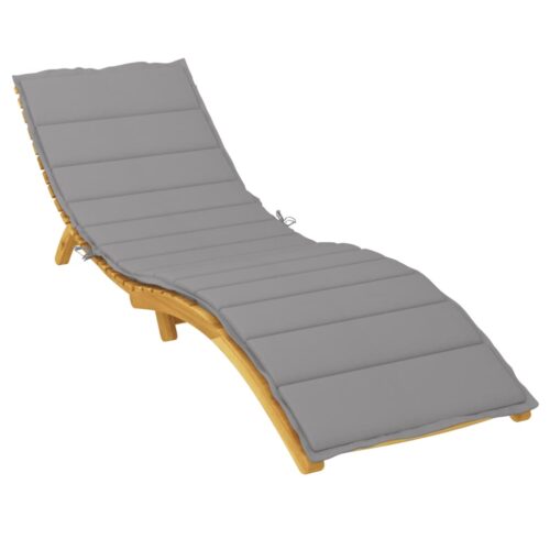 Outdoor Sun Lounger Cushion Patio Garden Lounge Chair Seat Pads Grey 200x50x3cm - Image 3