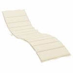 Outdoor Sun Lounger Cushion Patio Garden Lounge Chair Seat Pads Cream 200x50x3cm