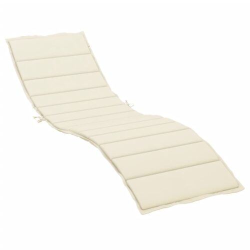 Outdoor Sun Lounger Cushion Patio Garden Lounge Chair Seat Pads Cream 200x50x3cm