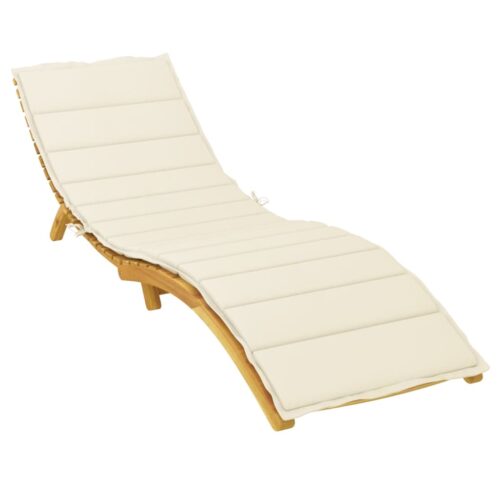 Outdoor Sun Lounger Cushion Patio Garden Lounge Chair Seat Pads Cream 200x50x3cm - Image 3