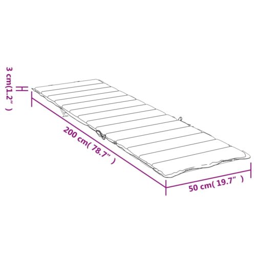 Outdoor Sun Lounger Cushion Patio Garden Lounge Chair Seat Pads Anthracite 200x50x3cm - Image 9