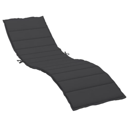 Sun Lounger Cushion Black 200x50x3cm Oxford Fabric