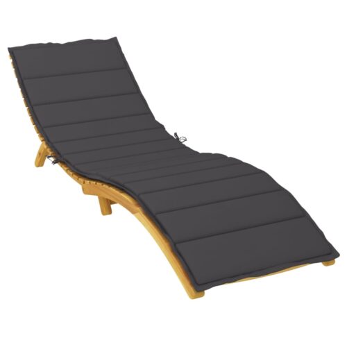 Sun Lounger Cushion Black 200x50x3cm Oxford Fabric - Image 3