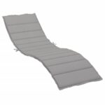 Outdoor Sun Lounger Cushion Patio Garden Lounge Chair Seat Pads Grey 200x60x3cm