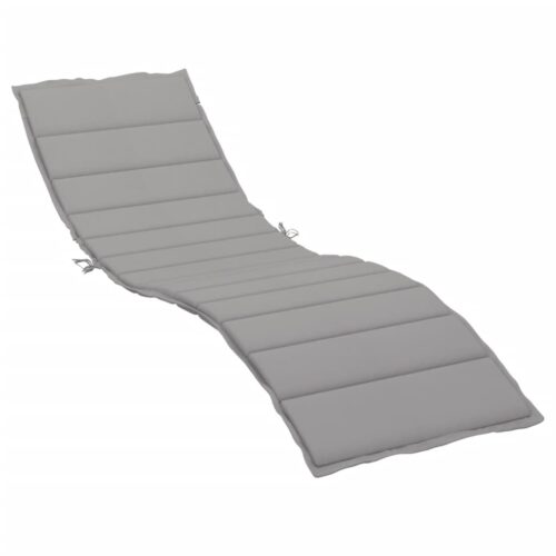 Outdoor Sun Lounger Cushion Patio Garden Lounge Chair Seat Pads Grey 200x60x3cm