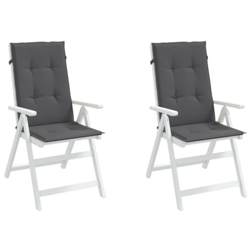 Garden Highback Chair Cushions 2pcs Anthracite 120x50x3cm Fabric - Image 3