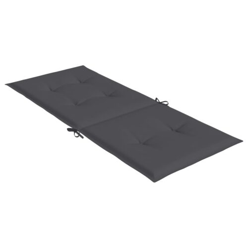 Garden Highback Chair Cushions 2pcs Anthracite 120x50x3cm Fabric - Image 5