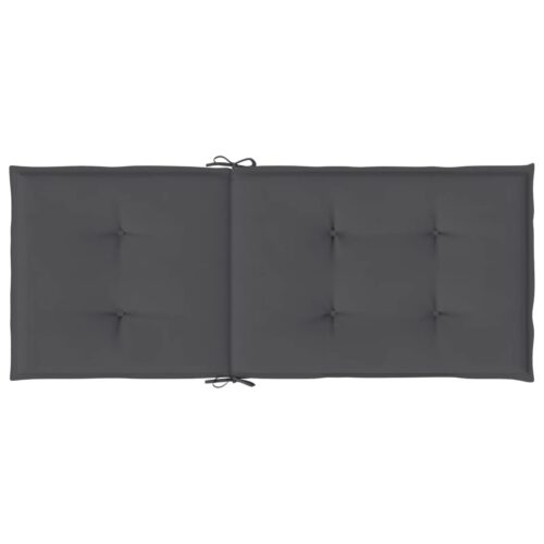 Garden Highback Chair Cushions 2pcs Anthracite 120x50x3cm Fabric - Image 6
