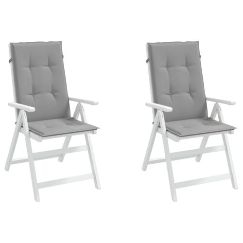 Garden Highback Chair Cushions 2pcs Grey 120x50x3cm Fabric - Image 3