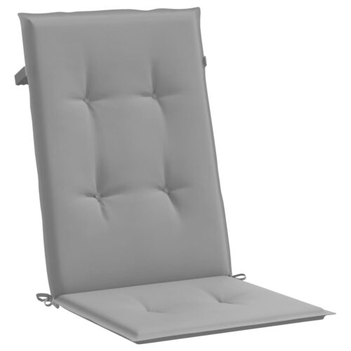 Garden Highback Chair Cushions 2pcs Grey 120x50x3cm Fabric - Image 4