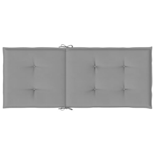Garden Highback Chair Cushions 2pcs Grey 120x50x3cm Fabric - Image 6