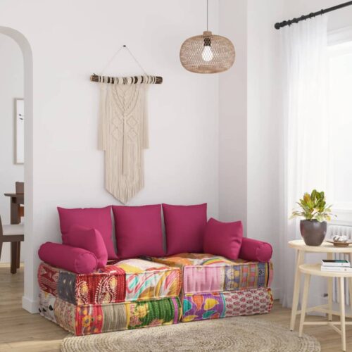 7-Piece Throw Pillow Set Pink Fabric - Image 8