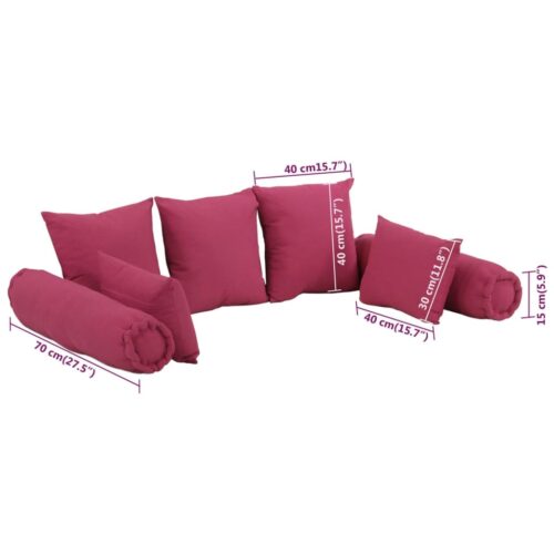 7-Piece Throw Pillow Set Pink Fabric - Image 7