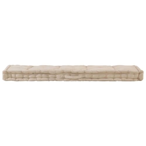 Pallet Floor Cushion Cotton 120x40x7cm Beige - Image 2