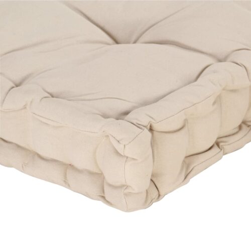 Pallet Floor Cushion Cotton 120x40x7cm Beige - Image 5