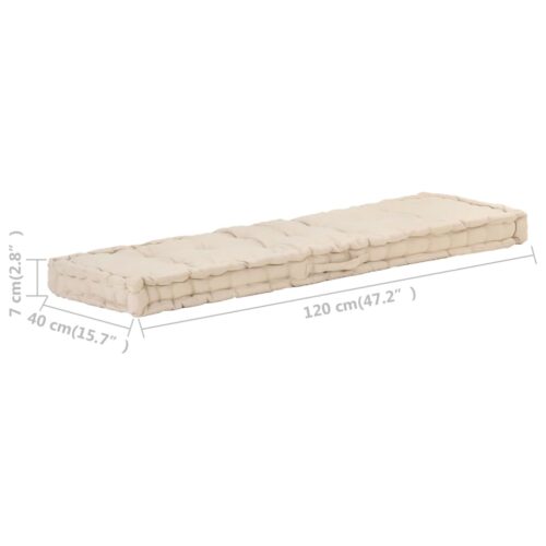 Pallet Floor Cushion Cotton 120x40x7cm Beige - Image 7