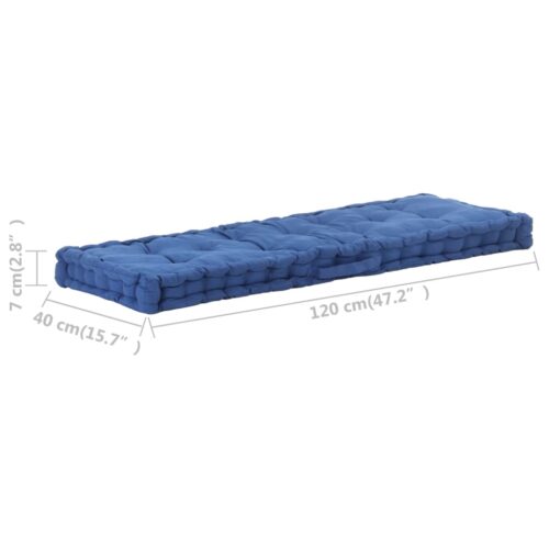 Pallet Floor Cushion Cotton 120x40x7cm Light Blue - Image 7