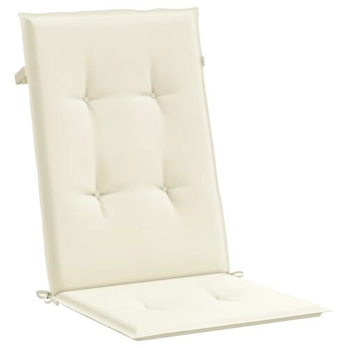 Garden Highback Chair Cushions 6pcs Cream 120x50x3cm Fabric - Image 4