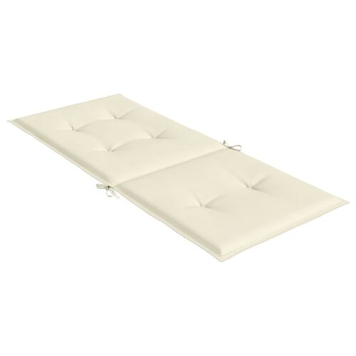 Garden Highback Chair Cushions 6pcs Cream 120x50x3cm Fabric - Image 5