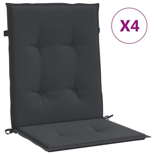 Garden Lowback Chair Cushions 4pcs Black 100x50x3cm Oxford Fabric
