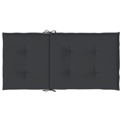 Garden Lowback Chair Cushions 4pcs Black 100x50x3cm Oxford Fabric - Image 6