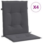 Garden Lowback Chair Cushions 4pcs Anthracite Oxford Fabric
