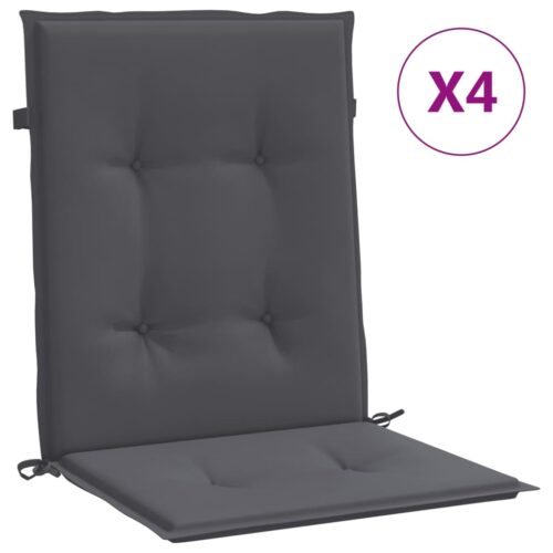 Garden Lowback Chair Cushions 4pcs Anthracite Oxford Fabric