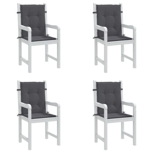 Garden Lowback Chair Cushions 4pcs Anthracite Oxford Fabric - Image 4