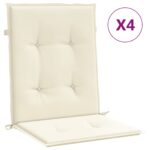 Garden Lowback Chair Cushions 4pcs Cream 100x50x3cm Oxford Fabric