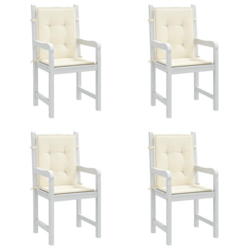 Garden Lowback Chair Cushions 4pcs Cream 100x50x3cm Oxford Fabric - Image 4