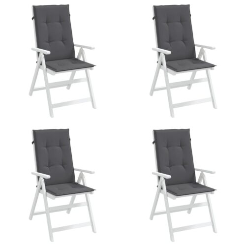 Garden Highback Chair Cushions 4pcs Anthracite 120x50x3cm Fabric - Image 2